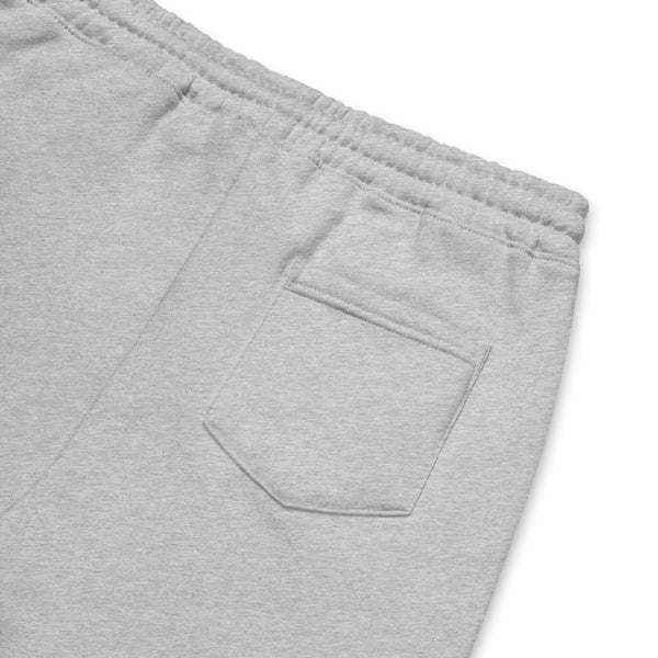 Back of grey shorts with back pocket