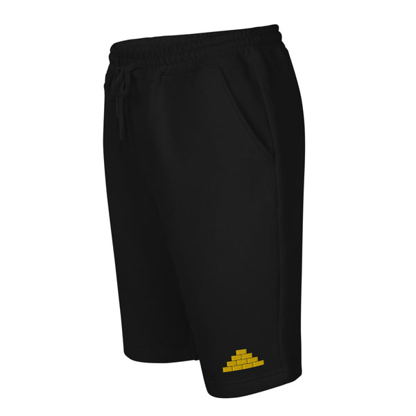 Black shorts with gold bricks logo