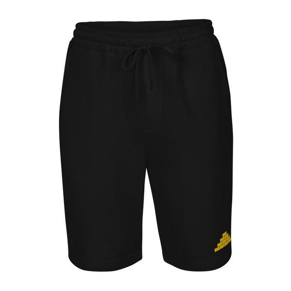Black shorts with gold bricks logo