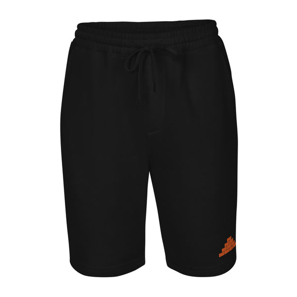 Black shorts with orange bricks logo