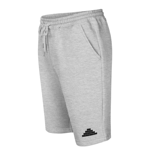 Grey shorts with black bricks logo