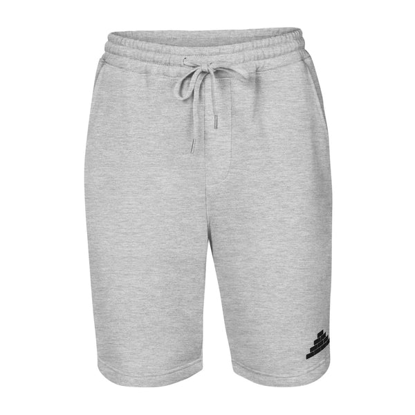 Grey shorts with black bricks logo