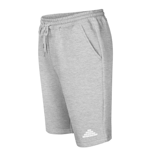 Grey shorts with white bricks logo