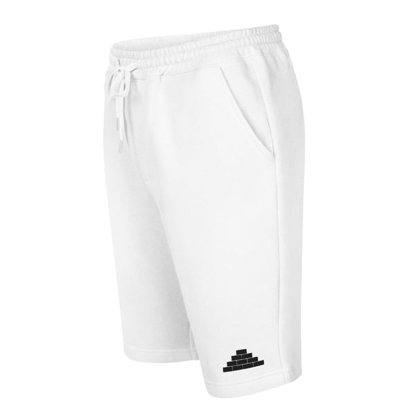 White shorts with black bricks logo