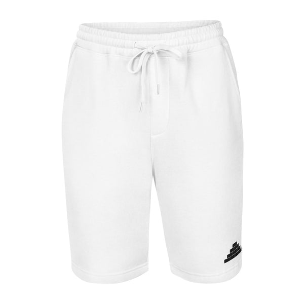 White shorts with black bricks logo