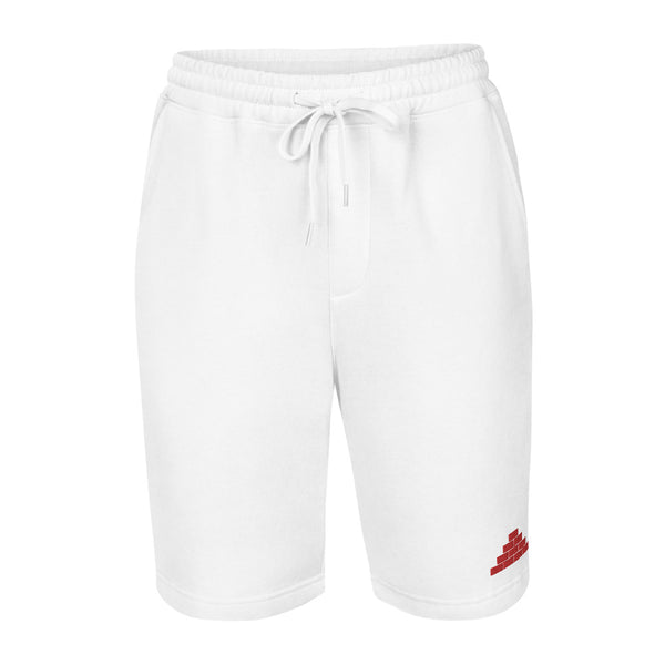 White shorts with red bricks logo
